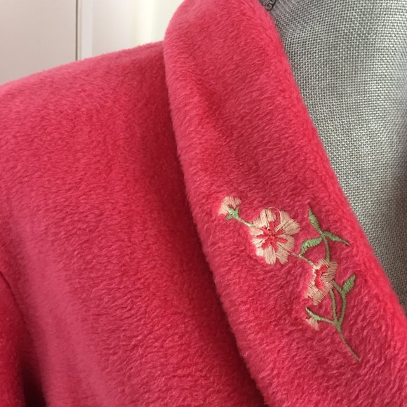 Vintage Bath Robe House Coat Full Length sz M - Coral - Picture 3 of 15